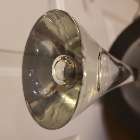 Steuben Style Teardrop Crystal Glass Compote Bowl 9" - Picture 9 of 11